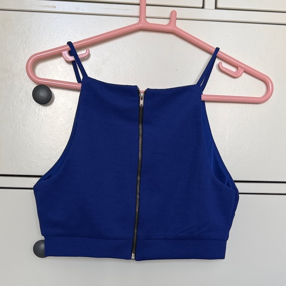 Royal Blue Cropped Tank Top - Picture 2 of 2
